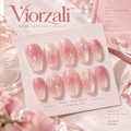 Viorzali™ Pink Ombre Glitter Star Press-On Nails — design overview